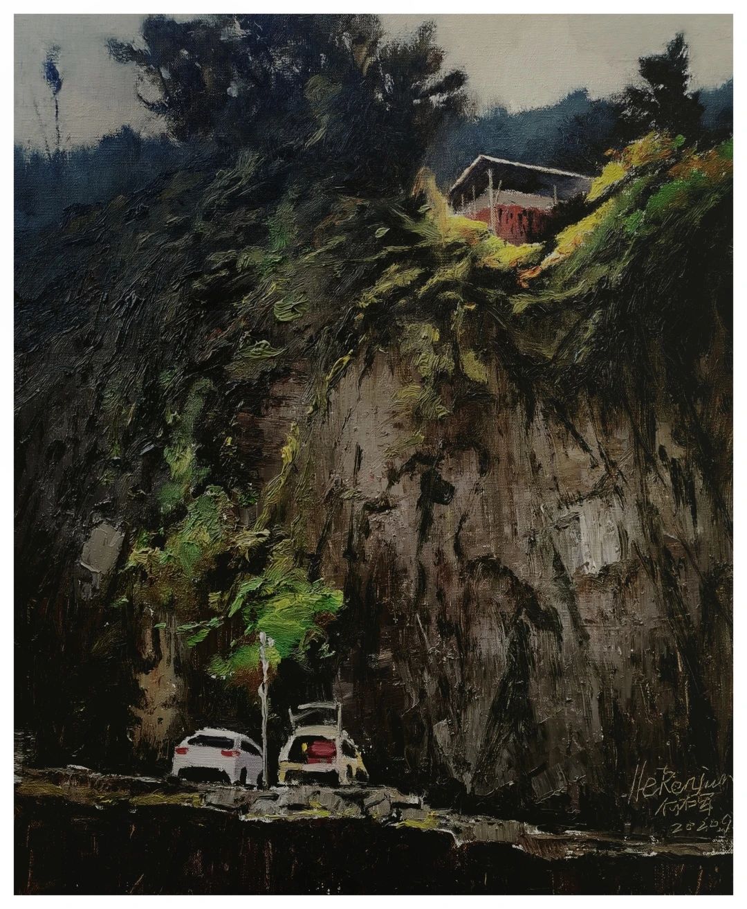 何仁军《壁山之秋 60×50cm 油画陈荣写生作品袁泉《巴山深处有