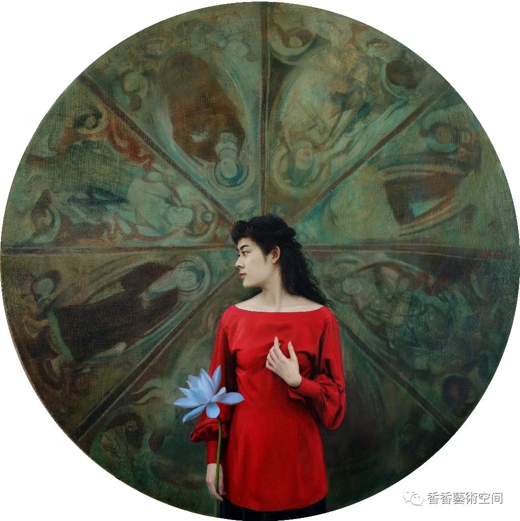 项仕中文明系列之龟兹追昔 布面油画100×100cm2020 年