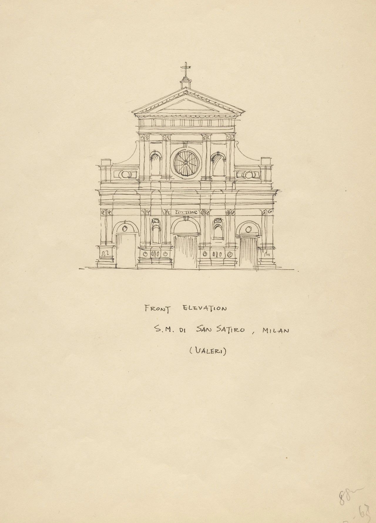 梁思成在宾夕法尼亚大学建筑系的作业 1925年 中国营造学社纪念馆藏