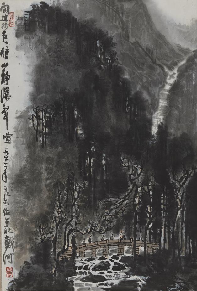 《山静瀑声喧》作者：李可染创作年代：1962年规格：80×55cm品类：中国画