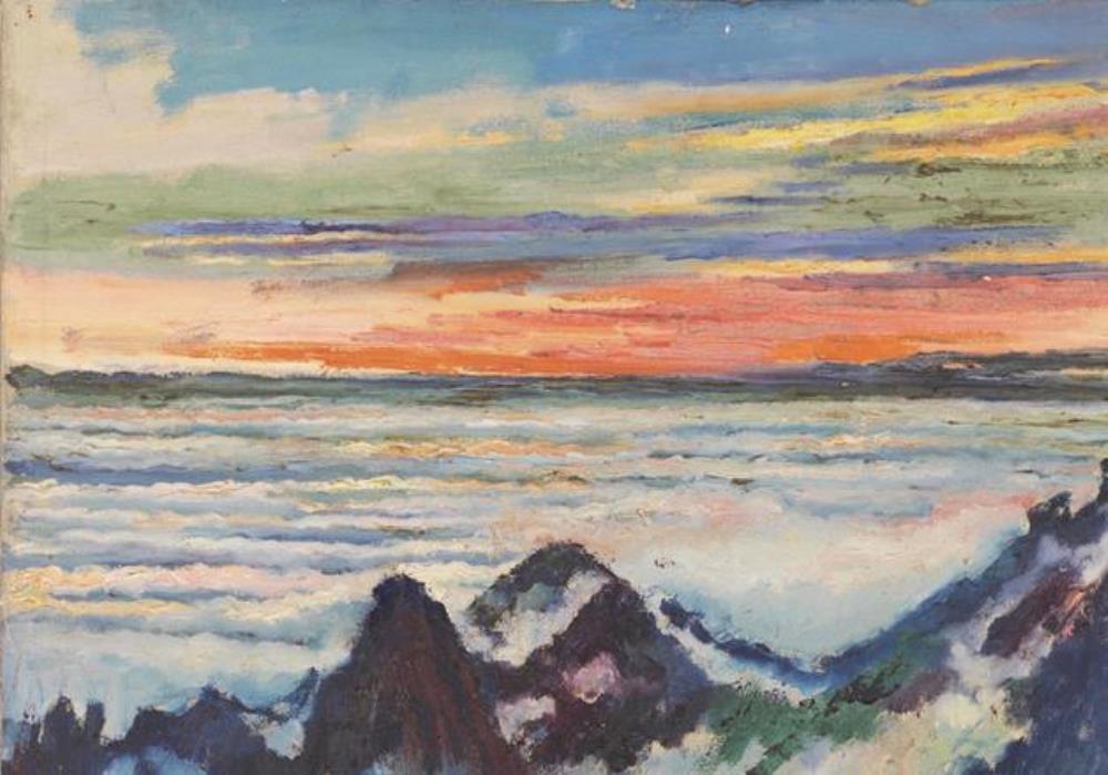 《黄山云海》作者：刘海粟创作年代：1954年规格：62×75cm品类：油画