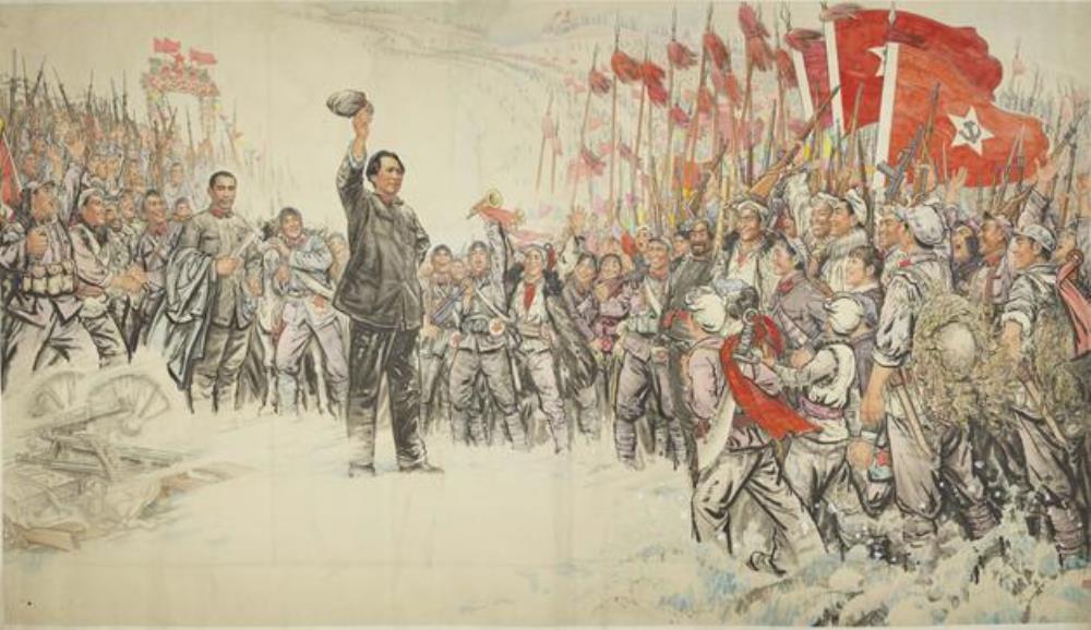 《奠基礼——欢乐直罗大捷》作者：刘文西创作年代：1977年规格：184×321cm品类：中国画