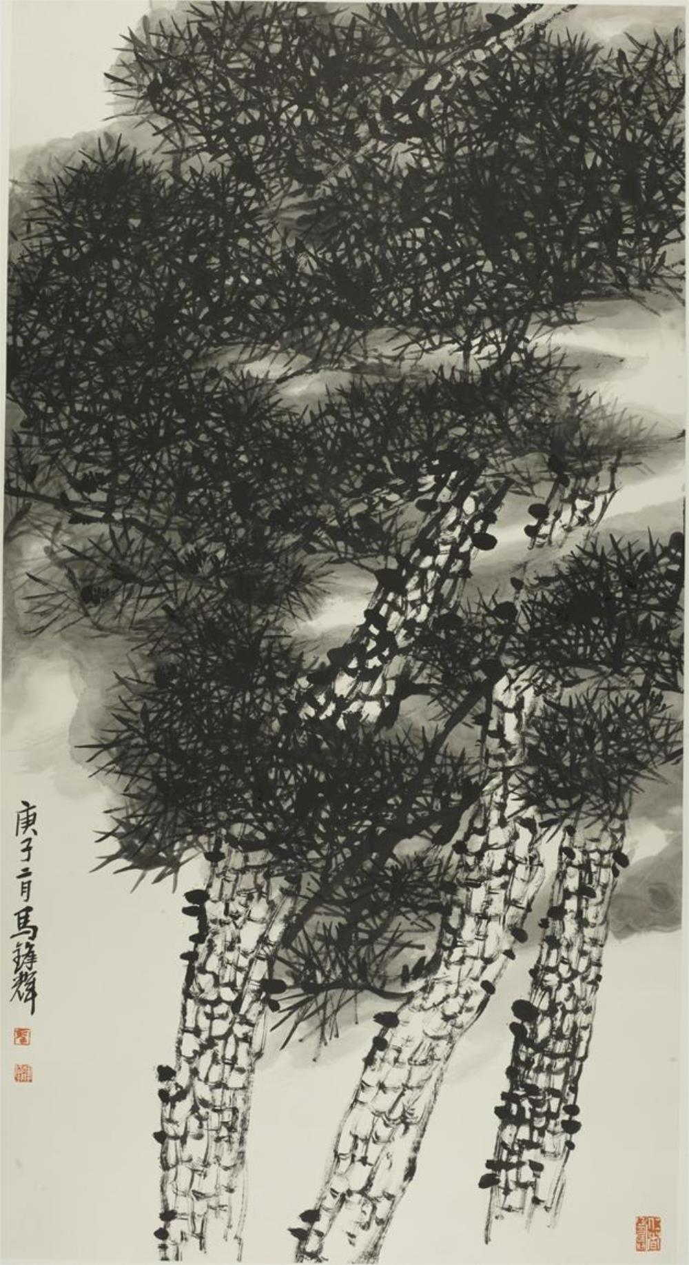 《风入松》作者：中国画创作年代：2020年规格：178×97cm品类：马锋辉