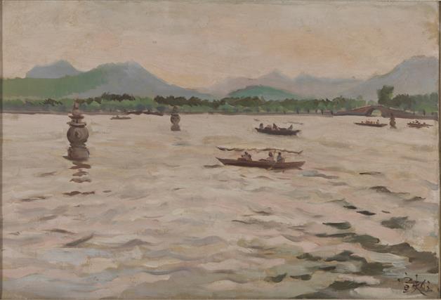《三潭印月》作者：秦宣夫（1906—1998）创作年代：1963年规格：55×76cm品类：油画