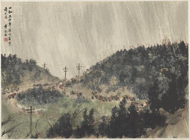 《雨花台》作者：傅抱石（1904—1965）创作年代：1956年规格：58×78cm品类：中国画