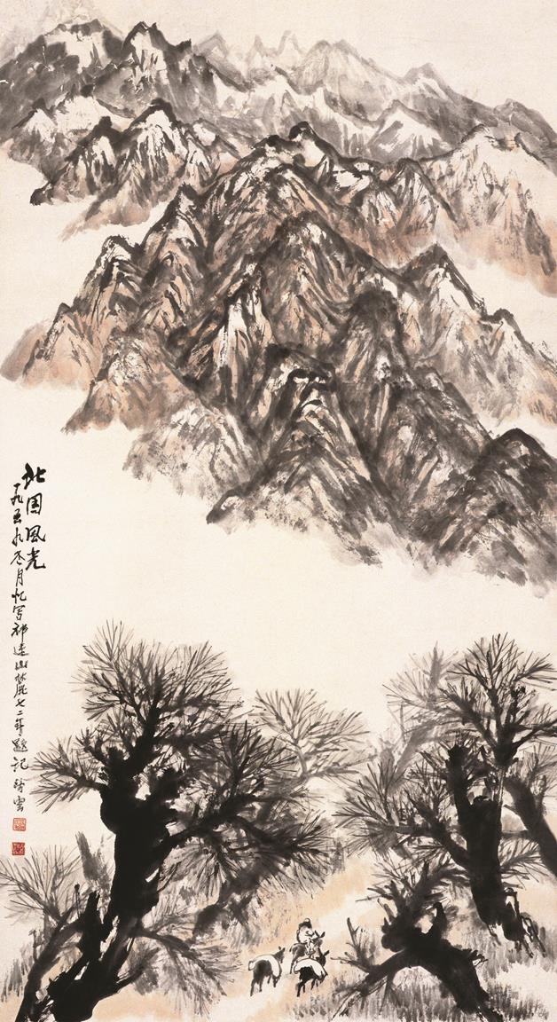 《北国风光》作者：赵望云（1906—1977）创作年代：1959年规格：147×76cm品类：中国画
