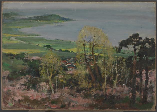 《春满湖湾》作者：苏天赐（1922—2006）创作年代：1978年规格：38×54cm品类：油画