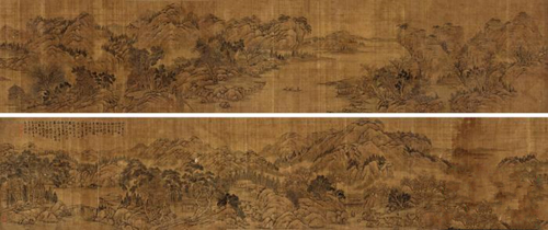 《顾若周藏文徵明山水手卷》（资料图）。荣宝斋（桂林）供图