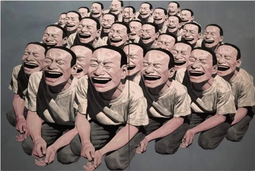 岳敏君《自画像》