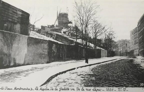 1886年从勒皮克大街的文森・梵高住所远眺煎饼磨坊