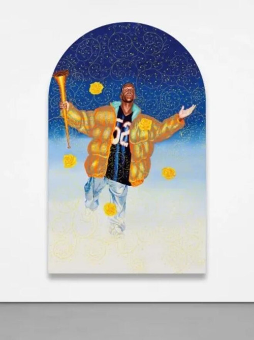 海恩德·维里Kehinde Wiley《经过/作势（追随在拉斐尔后的马克利）》2003年作
