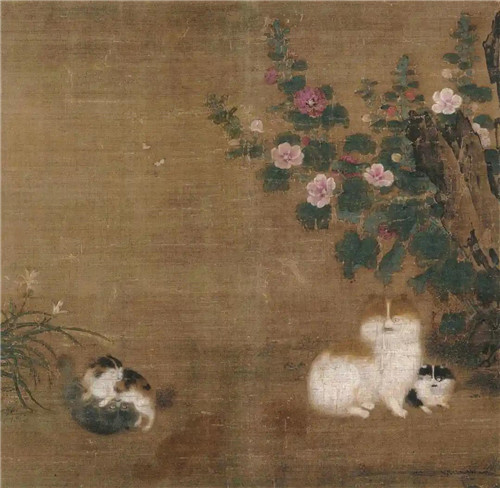 【南宋】毛益蜀葵游猫图（局部）绢本设色 25.3cm×25.7cm日本大和文华馆藏
