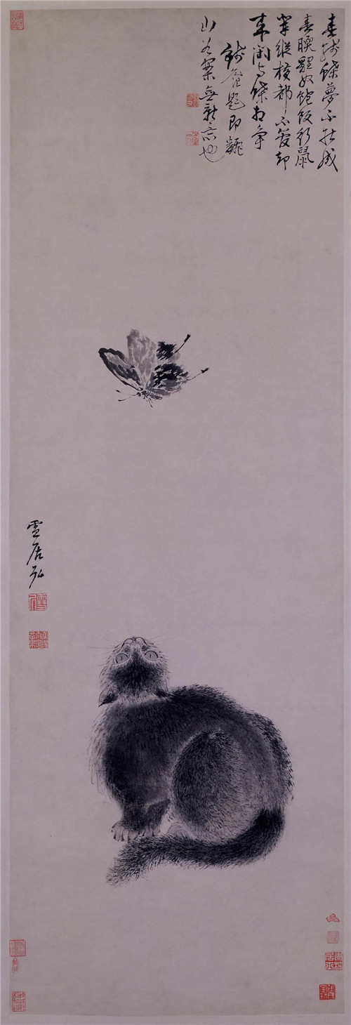 【明】孙克弘耄耋图 纸本设色139.5cm×47cm 故宫博物院藏