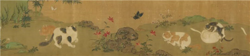 【南宋】梁楷 狸奴闲趣图（局部）绢本设色 33.2cm×185.4cm