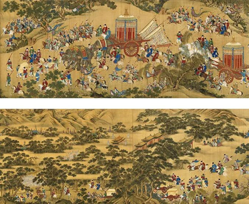 明 佚名 出警图（局部） 绢本设色 92.1×2601.3cm