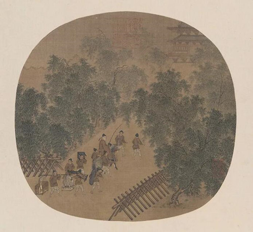 宋佚名春游晚归图绢本设色24.2×25.3cm