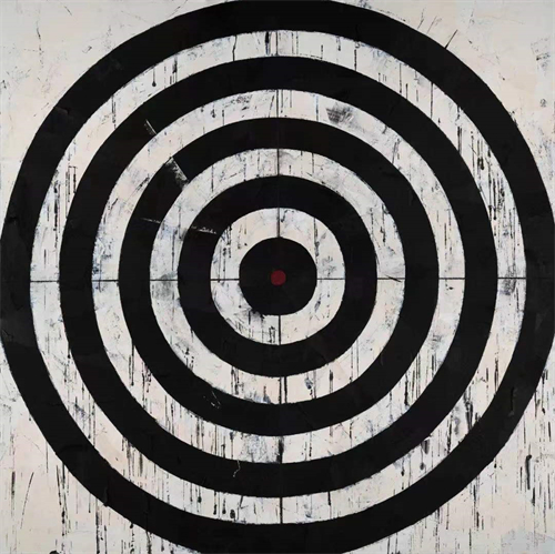 ▲瞄准1，纸本综合，200x200cm，贾秋玉，2021 图片来源：李国华