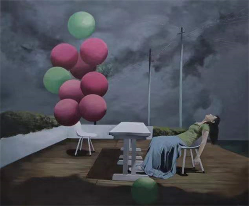 ▲夏天，布面丙烯，150x180cm，宋宛瑾，2019-2020图片来源：李国华