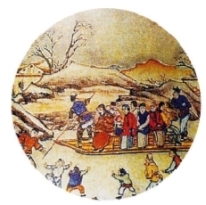 清《拖床冰嬉图》
