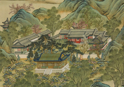 清乾隆九年　沈源、唐岱《圆明园四十景图咏》册之〈镂月开云〉