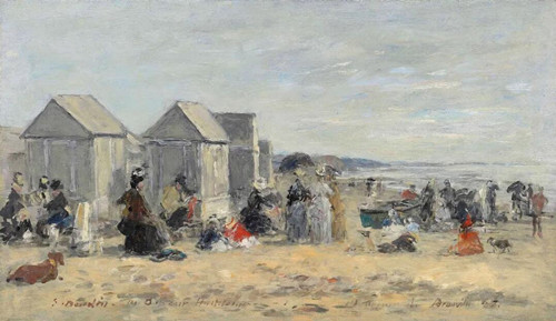 欧仁·布丹（1824-1898）《多维尔海滩景象》，1887年作，油彩木板，19 x 32.3 cm.，此作于2018年2月28日佳士得伦敦以334,750英镑成交