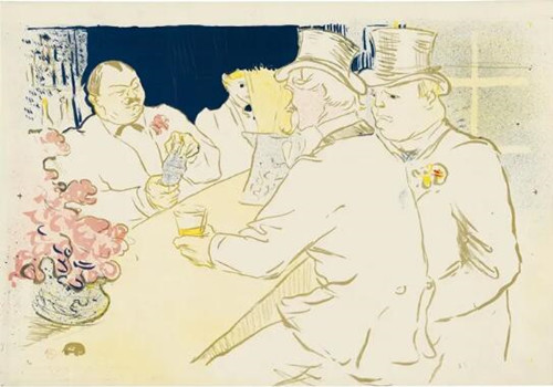 亨利‧德‧图卢兹-劳特累克（1864-1901） 《皇家路爱尔兰和美国人酒吧－The Chap Book》，彩色平版印刷，纸张：43.3 x 62 cm.，1895年作。估价：25,000 - 35,000 美元，该作将于4月15及16日佳士得纽约版画及限量作品拍卖中呈献