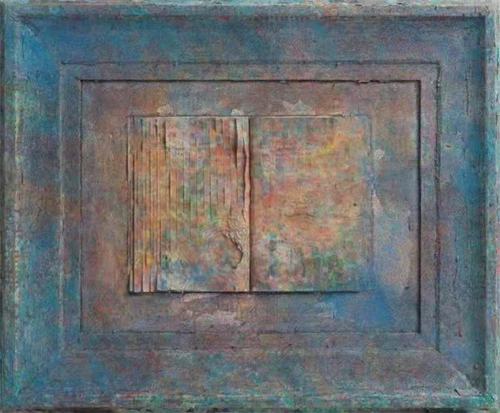 •公共应急手册，木质画框、PVC板、书册、书页、矿物质颜料，48×58cm，2017-2019
