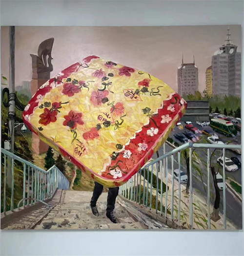 ▲刘小东，《你的城之三》，2018，布面油画，220 × 260 cm，图片由UCCA尤伦斯当代艺术中心提供。