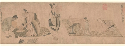唐 陆曜 《六逸图》卷（局部） 故宫博物院藏