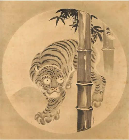 狩野常信，《竹下虎》，1704-1713