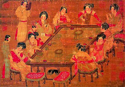 《唐人宮乐图》，作者不详，现藏于台北故宫博物院。