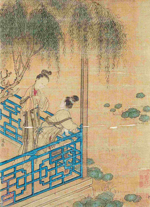 ▲苏汉臣《荷塘消夏图》