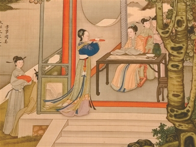 清代 焦秉贞《历代贤后故事图》 册（局部）