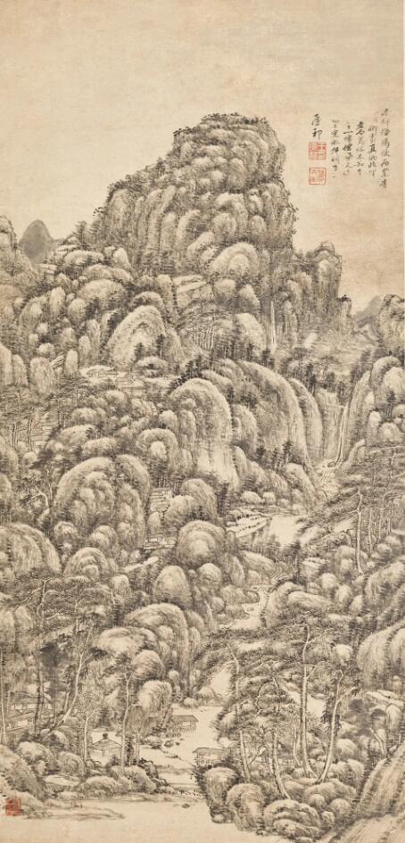 王原祁《仿王蒙山水》