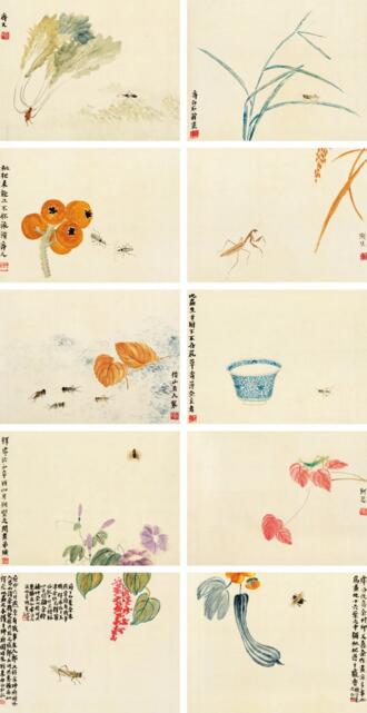 齐白石《致杨度工笔花虫册》