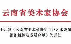 关于印发《云南省美术家协会专业艺术委员会组织机构及成员名单》的通知