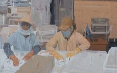 用笔描绘家乡的渔港故事--油画《生活印象·昔日旧港一景NO.8》