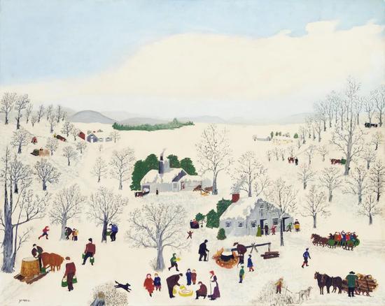 艺术作品中雪花飞舞的动人美景