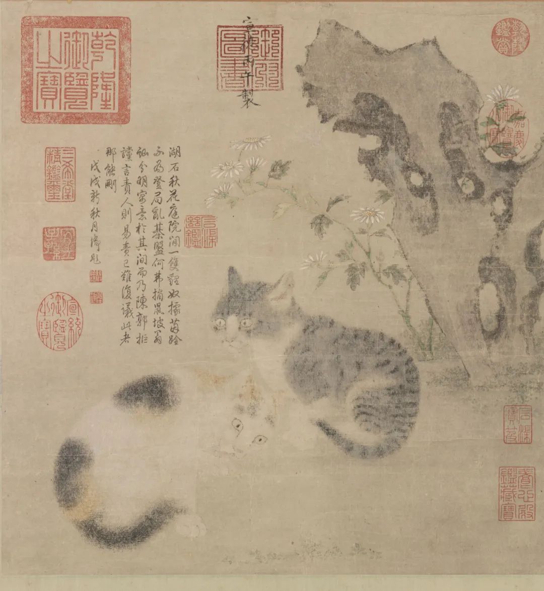  [明]朱瞻基花下狸奴图（局部）纸本设色 41.5cm×39.3cm台北“故宫博物院”藏