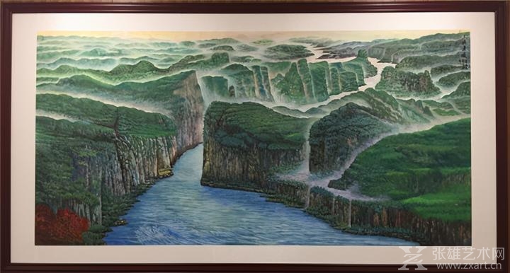 彭全信画作《三峡晨曦》选挂于湖北省会务接见大厅 