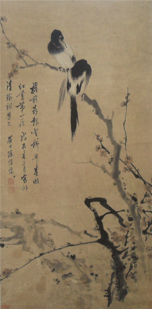 在《红梅喜鹊图》中品读文人画的铮铮傲骨