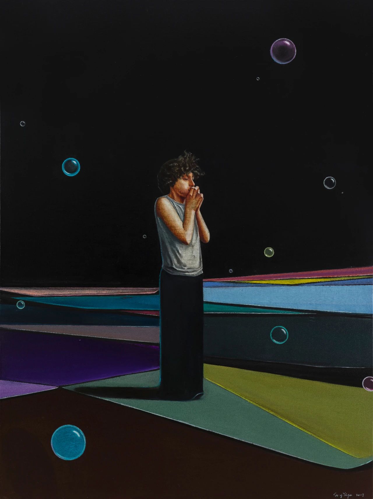 宋易格，《世界》，布面油画，200 x 150 cm，2017年