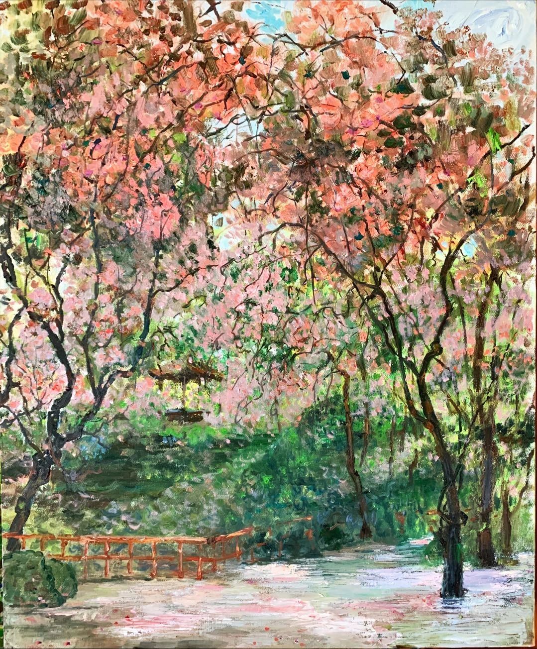 段云燕 《垂丝海棠》 73cm x 60cm　2021年　油画