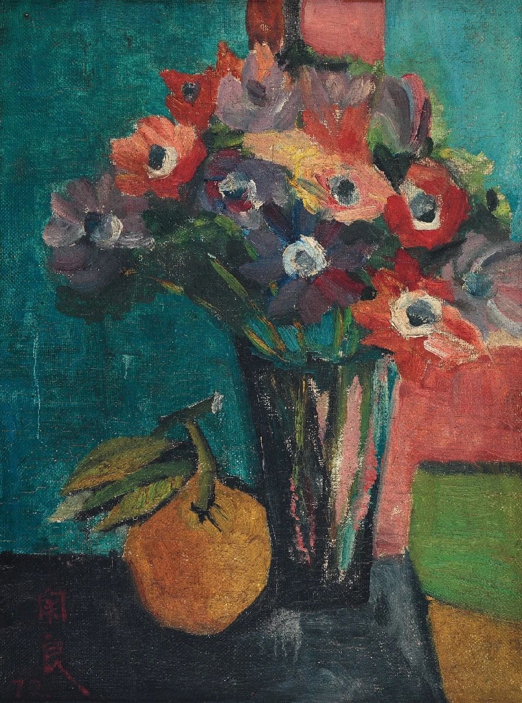 瓶花 关良 油画 44cmx34cm 1972年 广东美术馆藏