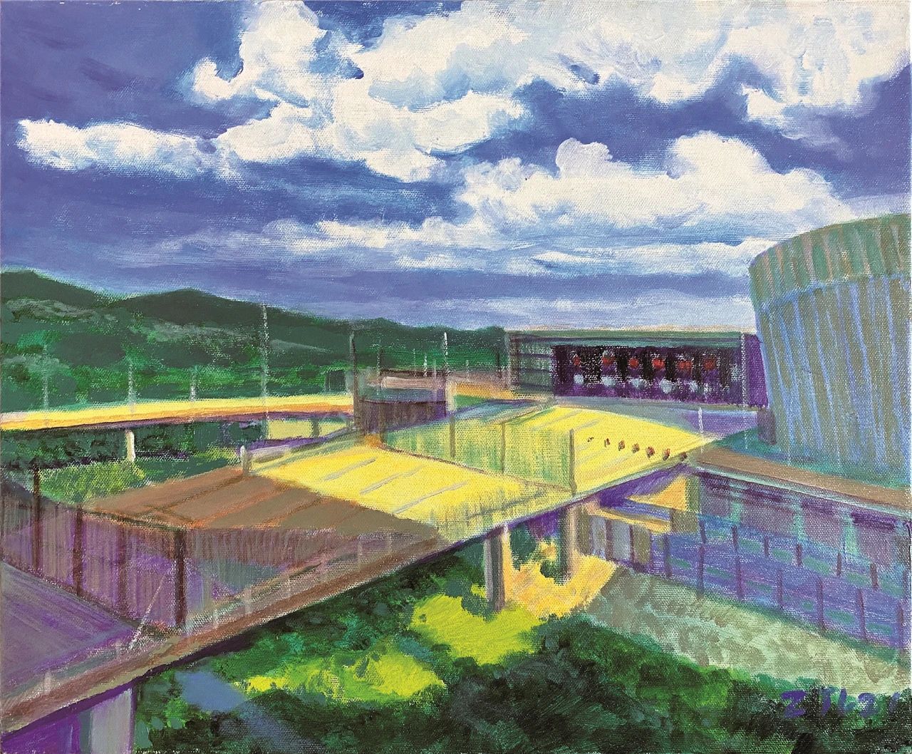 张家梁《莲塘口岸》50×60cm 油画 2021年