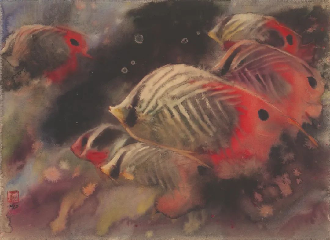 胡鉅湛《鱼》39×54CM 1980年