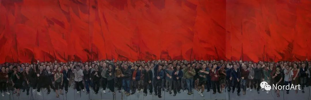 《红旗》，布面油画，200 x 600cm，2009