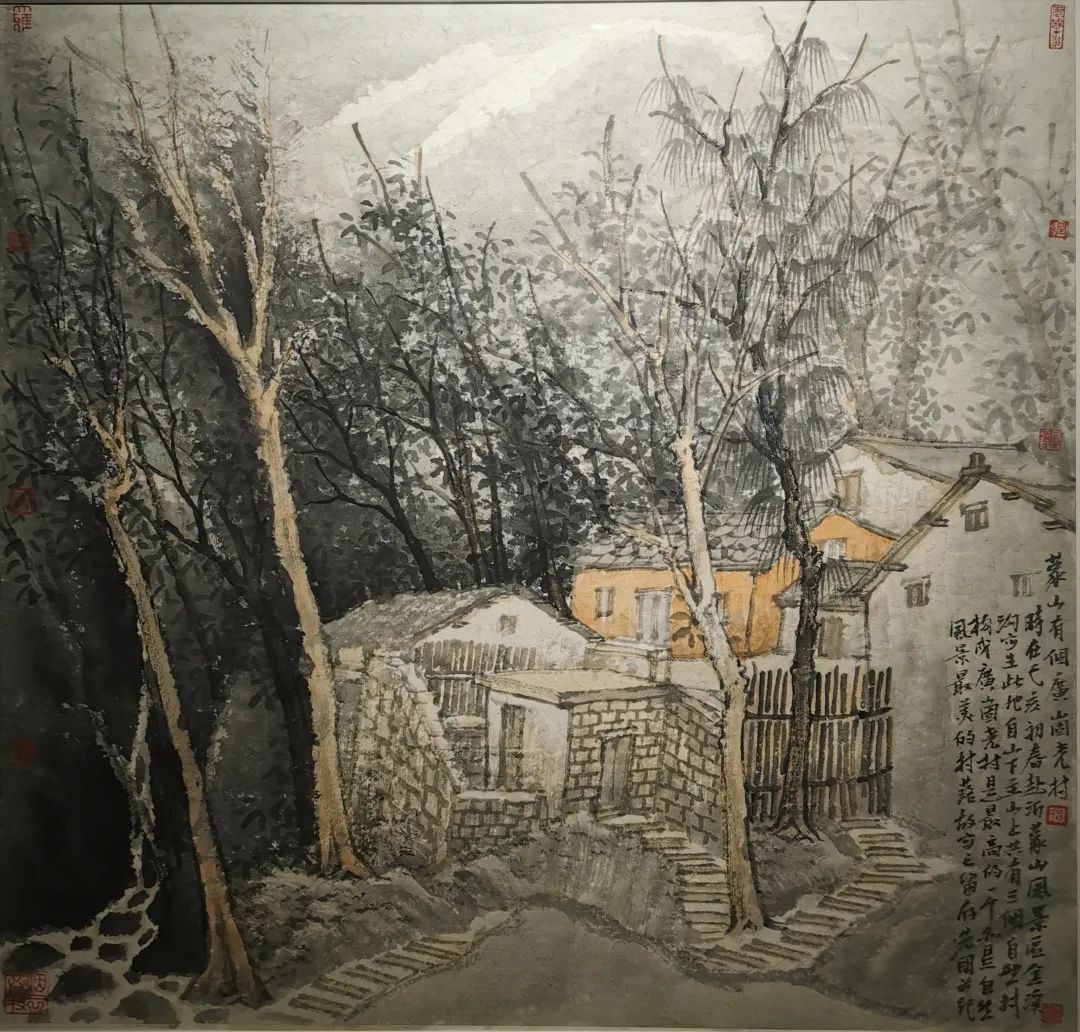 《蒙山有个广崮老村》 曾先国 90cmx90cm 2019年