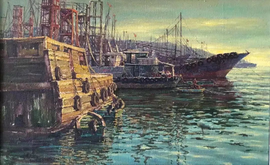渔港写生系列——闸坡 130x81cm 油画 2015年