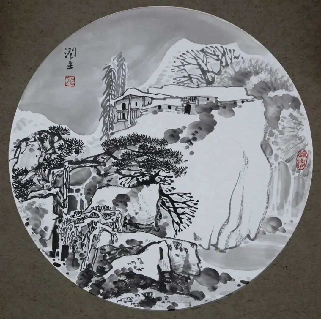 张润生作品《黔山雪韵》50cm×50cm